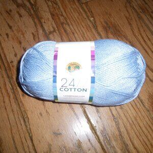 1 Skein 24/7 Cotton Lion Brand Yarns - Color Sky - 186 yds.